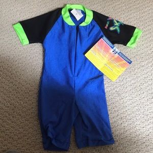 Boys one piece swim rashguard NWT